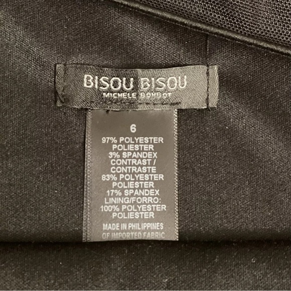 Bisou Womens Mini Dress Black Size 6 Sequin Butterfly Mesh Party Formal Hoco NWT - Picture 9 of 14